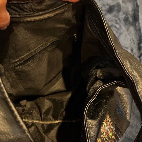 Black Floral Graphic Women's Bag - Picture 4 of 4